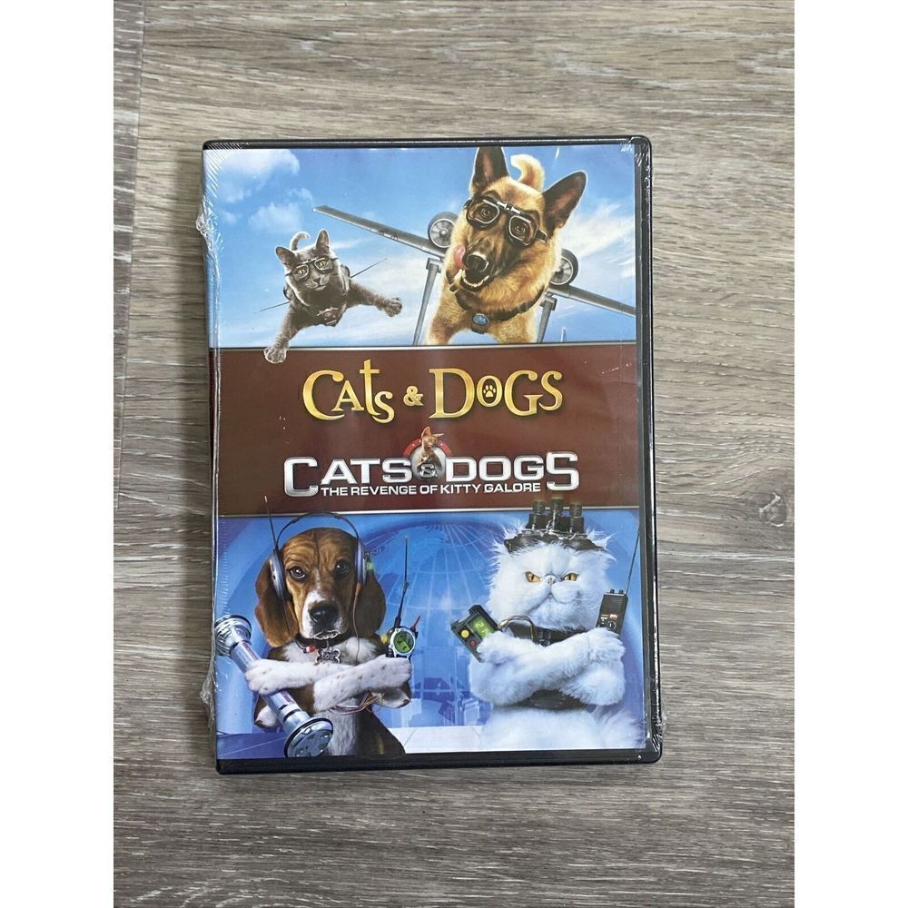 *2 PG spy comedy movies:Cats & Dogs 1&2 Revenge Kitty Galore, new 2-disc DVD set